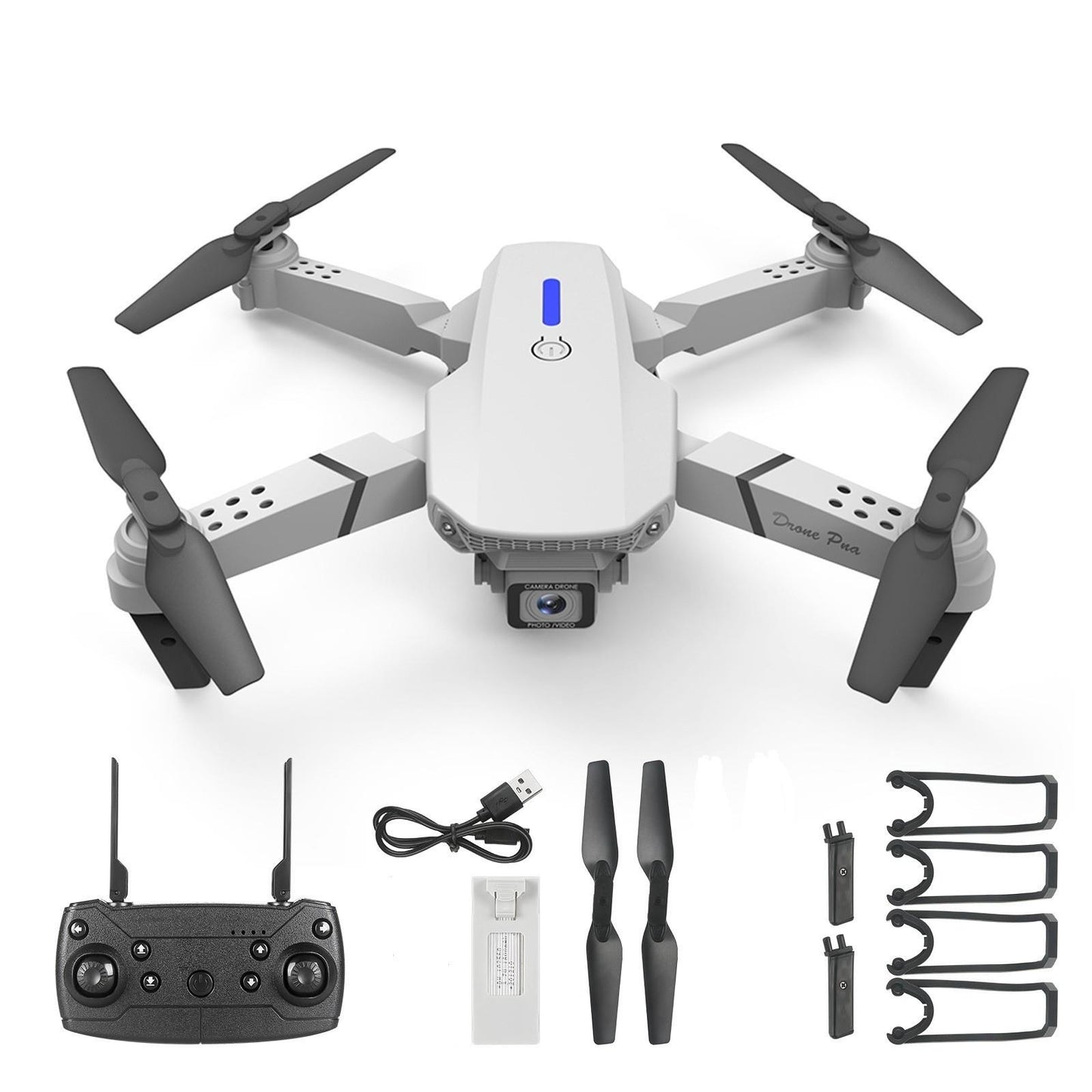Drone Aerial Photography HD 4K Dual Camera Remote Control Airplane Toy-Black