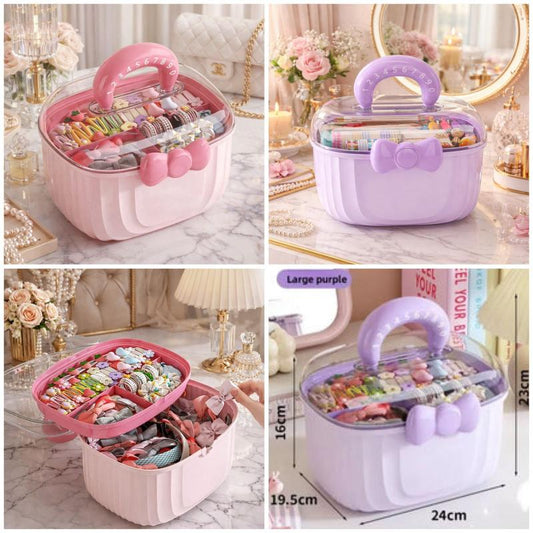 Princess Beauty Organizer Box | Cute Lockable Hair Accessories Storage Case